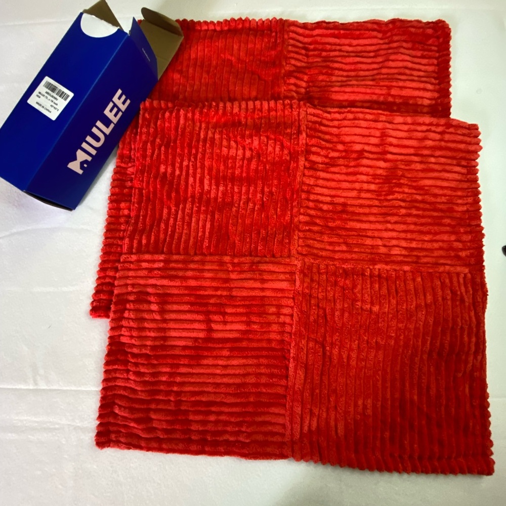 NIB Red Accent Pillow Covers for Stylish Home Decor 2pk 18 inches Soft Corduroy